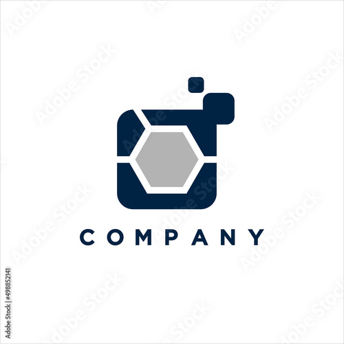 Modern dopamine digital logo illustration design