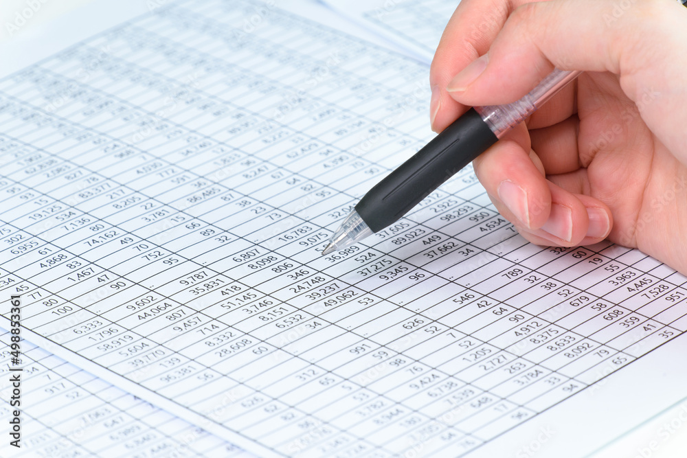 a person who is looking at financial statements in a company