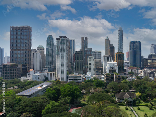 Photography Bangkok city scape with famous landmark down town
