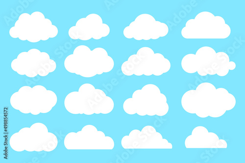 Set of clouds. Cloud icon. Vector illustration.