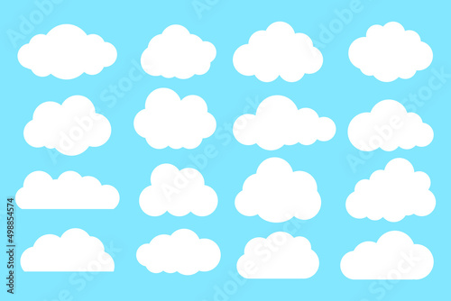 Set of clouds. Cloud icon. Vector illustration.