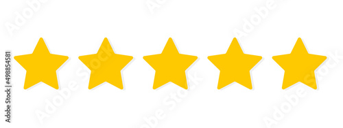 Fotografia Five stars customer product rating review flat icon for apps and websites