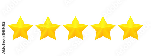 Five stars customer product rating review flat icon for apps and websites