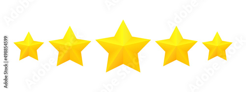 Five stars customer product rating review flat icon for apps and websites