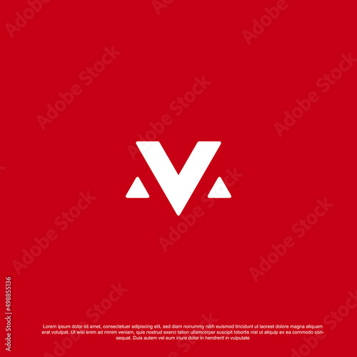 Creative letter M and V logo design