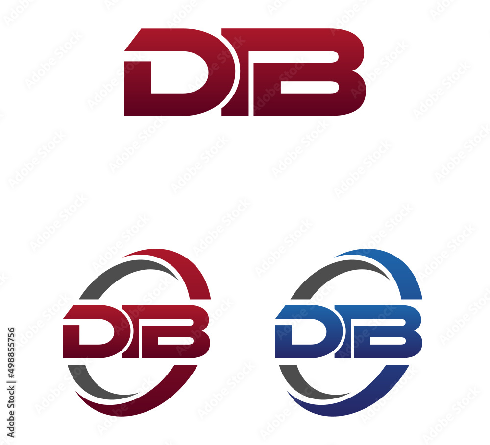 Modern 3 Letters Initial logo Vector Swoosh Red Blue DIB Modern 3 Letters Initial logo Vector Swoosh Red Blue DIB
