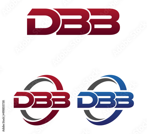 Modern 3 Letters Initial logo Vector Swoosh Red Blue DBB
