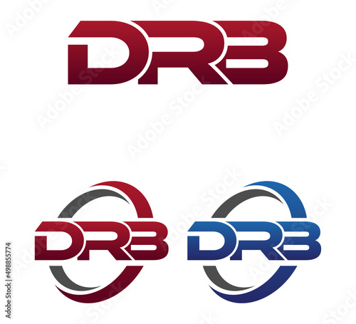 Modern 3 Letters Initial logo Vector Swoosh Red Blue DRB