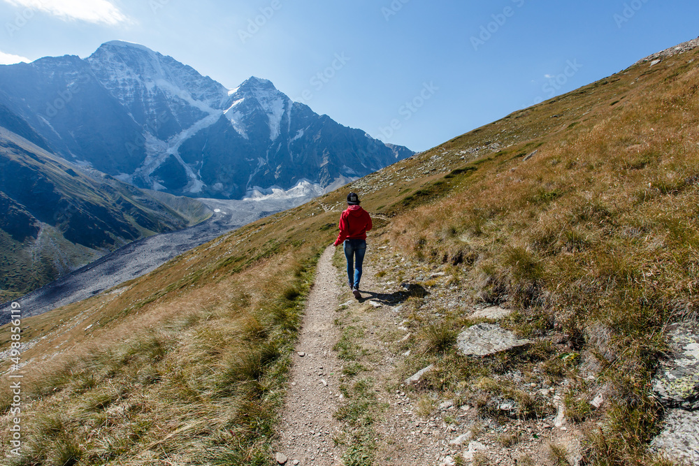 Trekking to Cheget mountain elbrus region Caucasus Russia