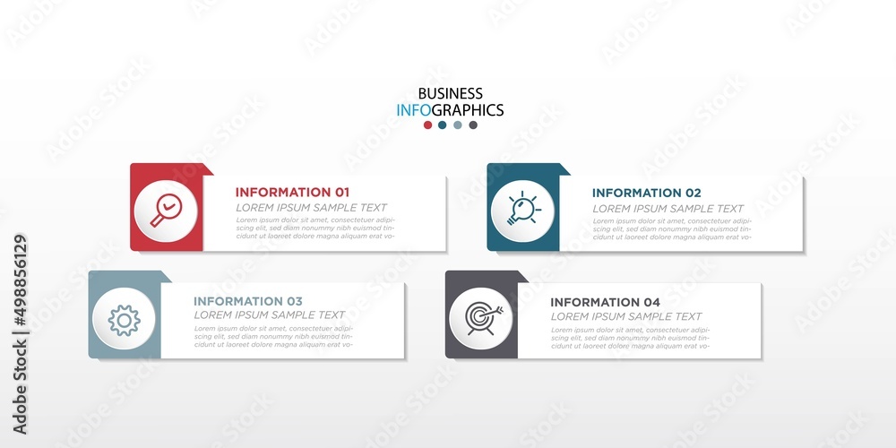 Modern colorful business process. simple elements design with 3d look and marketing icons. Eps10 Vector infographic with 4 options or steps. Modern colorful business process. simple elements design with 3d look and marketing icons. Eps10 Vector infographic with 4 options or steps.