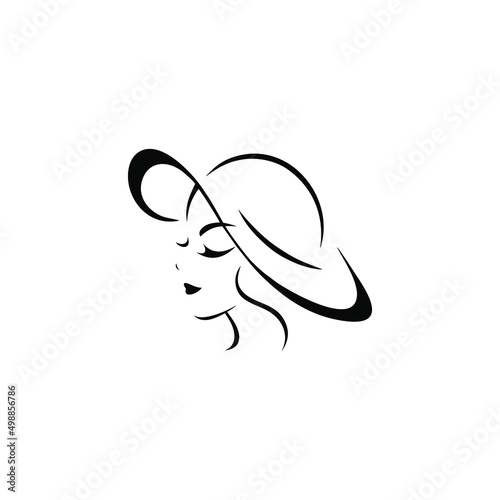 an illustration of a beautiful woman wearing a hat