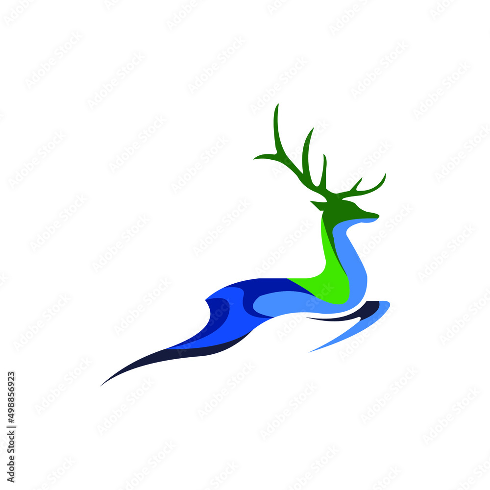 Fototapeta premium Jumping Deer Icon for Dynamic and Nature Inspired Branding