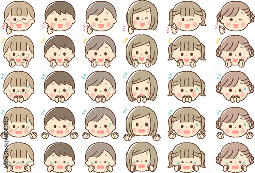 子供のいろいろな表情アイコンセット2