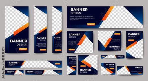 
Abstract banner design web template Set, Horizontal header web banner. Modern Gradient Blue cover header background for website design, Social Media Cover ads banner, flyer, invitation card