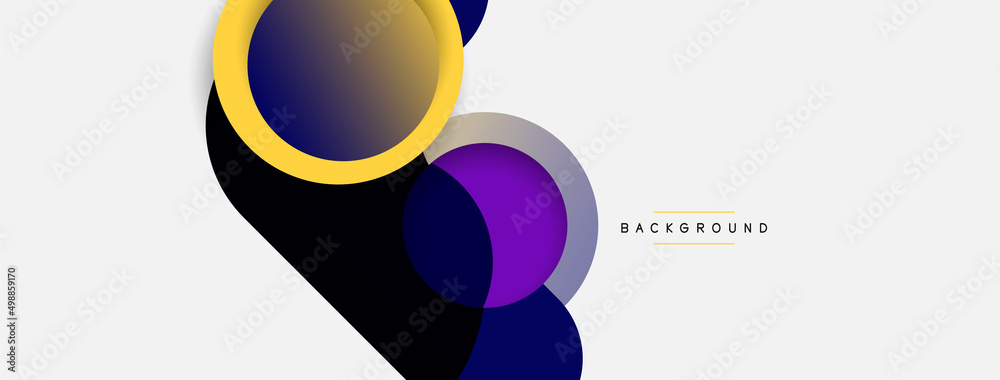 Creative geometric wallpaper. Minimal abstract background. Circles composition vector illustration for wallpaper banner background or landing page