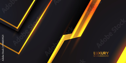 luxury elegant premium black dark with golden accent decoration banner background for winner award template