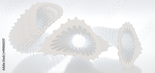 Obraz na płótnie Luxury white abstract architectural minimalistic background. Contemporary showroom. Modern exhibition stand. Empty gallery. Backlight. Polygonal Graphic Design. 3D illustration and rendering. w salonie