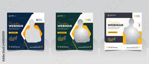 Marketing webinar social media post or corporate business square web banner template