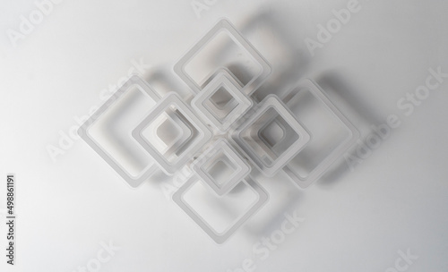 LED light lamp on the white ceil, modern interior design
