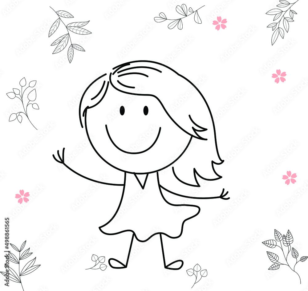 cartoon activity illustration of a smiling child for children's coloring book, children's book. eps vector image. cartoon activity illustration of a smiling child for children's coloring book, children's book. eps vector image.