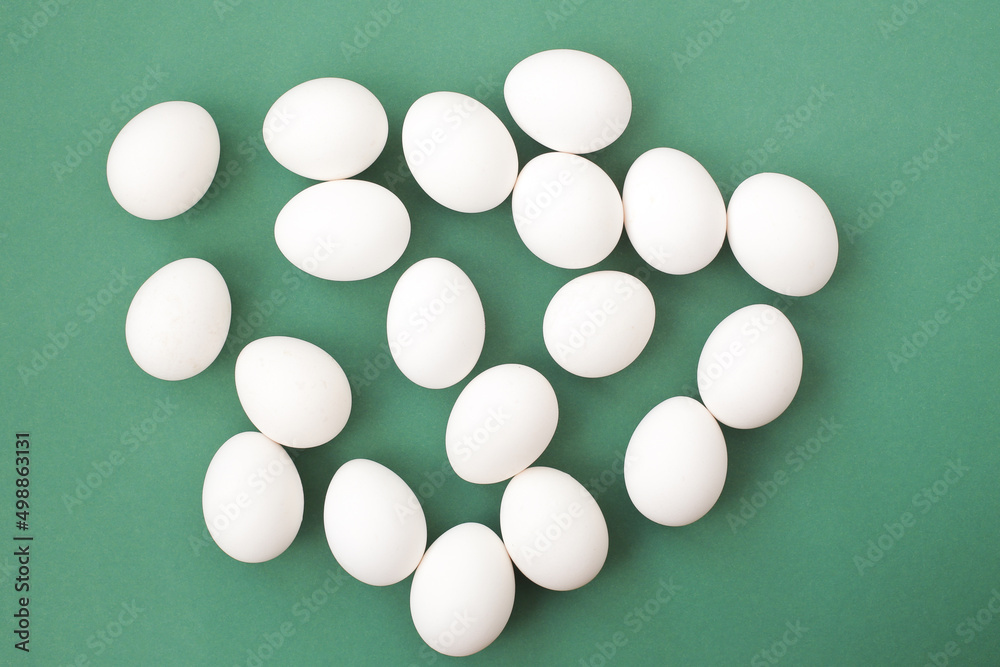 White chicken eggs. White chicken eggs.