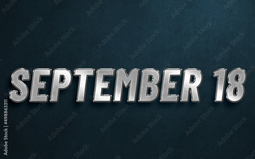 SEPTEMBER IN SILVER HIGH RELIEF LETTERS ON DARK BACKGROUND SEPTEMBER IN SILVER HIGH RELIEF LETTERS ON DARK BACKGROUND