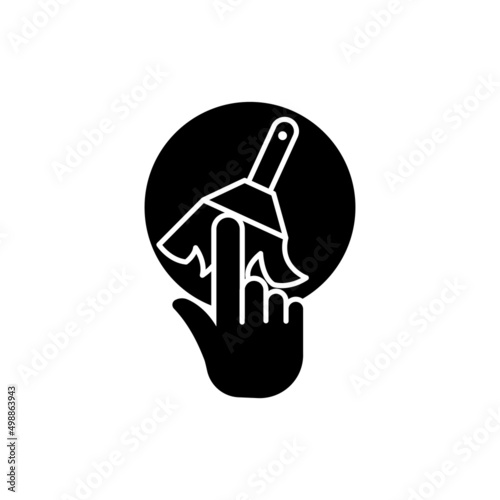 Cleaner icon. touch with cleaner. suitable for cleanliness icon. glyph icon style. silhouette. simple design editable. Design template vector