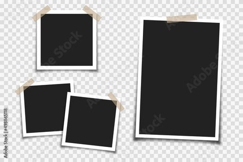 Photo frame with adhesive tape of different colors