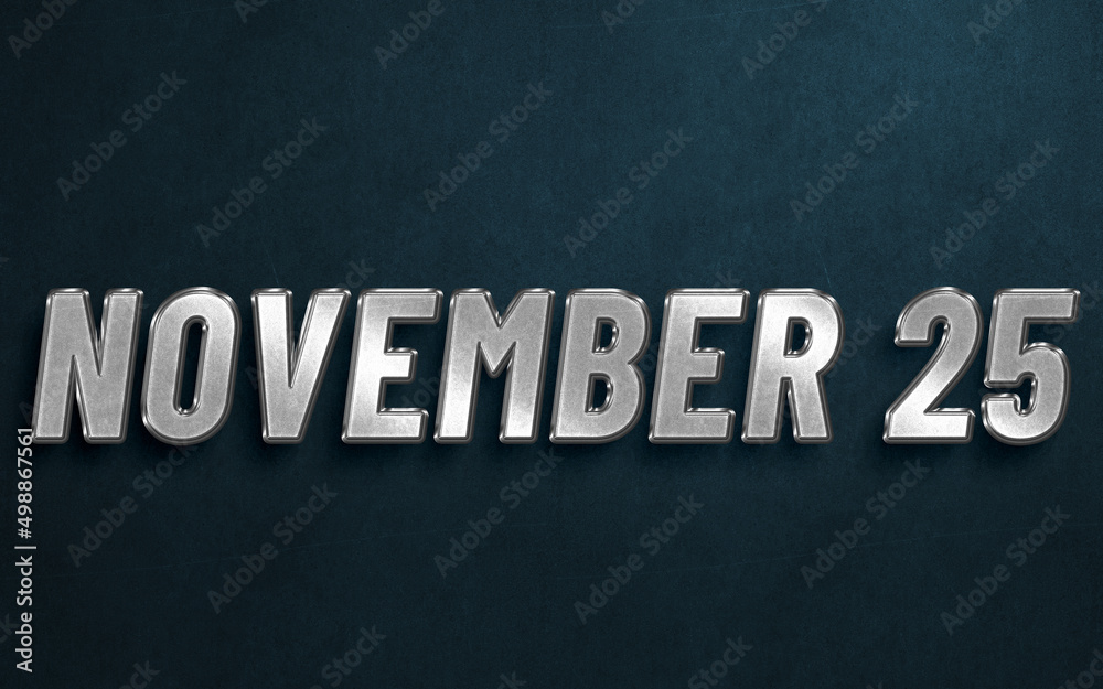 NOVEMBER IN SILVER HIGH RELIEF LETTERS ON DARK BACKGROUND NOVEMBER IN SILVER HIGH RELIEF LETTERS ON DARK BACKGROUND