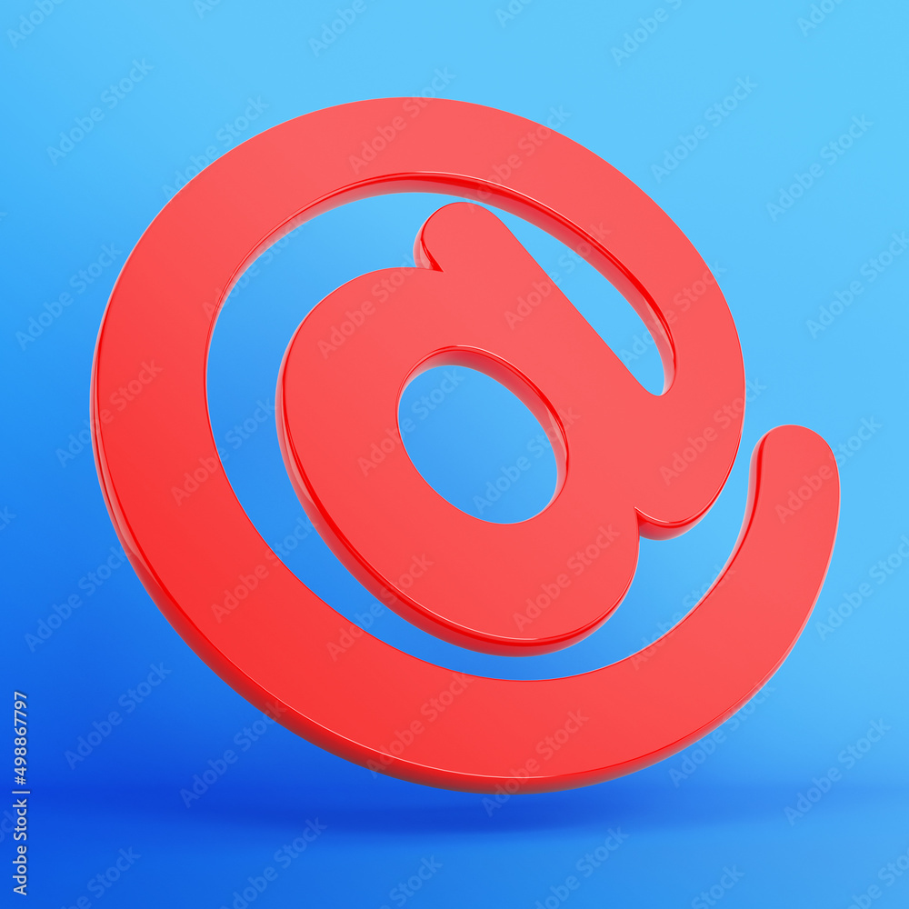 Red-colored e-mail address symbol Red-colored e-mail address symbol