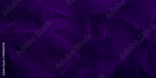 Dark Purple Feathers Texture Background