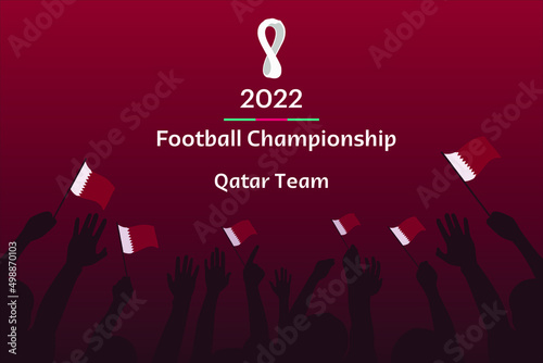Qatar Team Football Club. Soccer Tournament Cup 2022 Vector Illustration