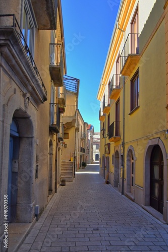 A narrow street in Nusco, a small village in the province of Avellino, Italy. © Giambattista