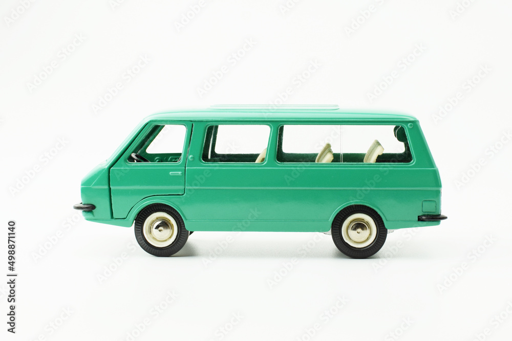 Small toy minibus used as a service vehicle, ambulance and fixed-route taxi.