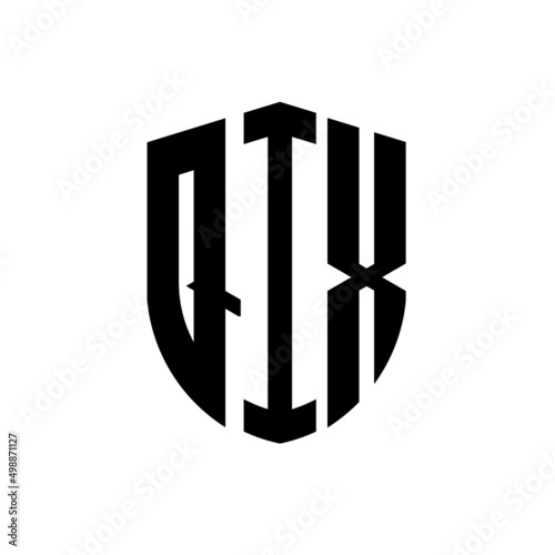 QIX letter logo design. QIX modern letter logo with black background. QIX creative  letter logo. simple and modern letter logo. vector logo modern alphabet font overlap style. Initial letters QIX  photo