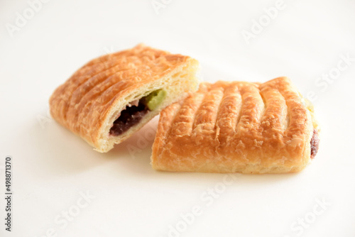 Japanese Pastry: matcha and sweet bean denish photo