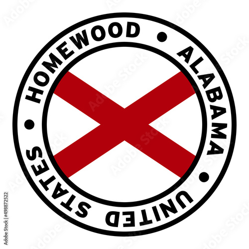 Round Homewood Alabama United States Flag Clipart