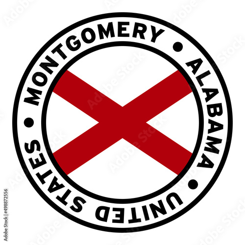 Round Montgomery Alabama United States Flag Clipart