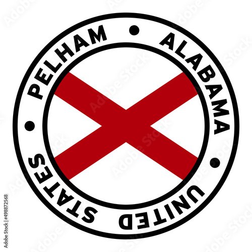 Round Pelham Alabama United States Flag Clipart