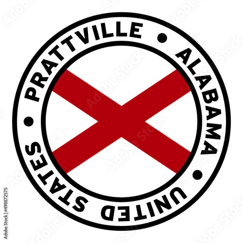 Round Prattville Alabama United States Flag Clipart