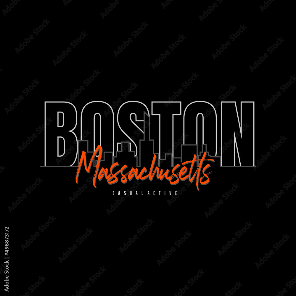 boston typography tshirt and apparel design Premium Vector