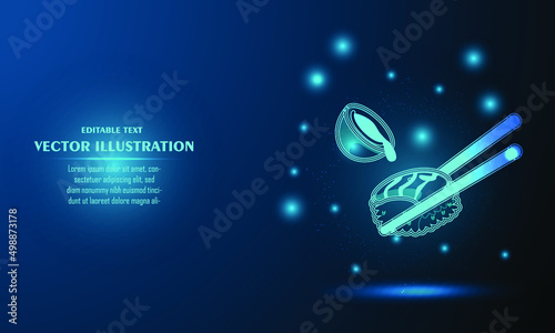 glow susi on a dark blue background of the space with shining stars.