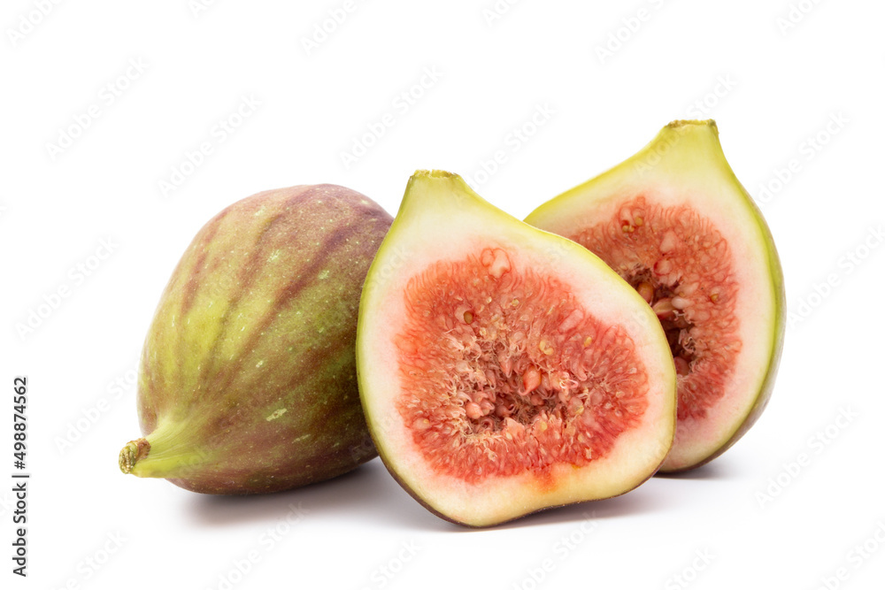 Fig fruits isolated on white background. Top view. Flat lay pattern Fig fruits isolated on white background. Top view. Flat lay pattern