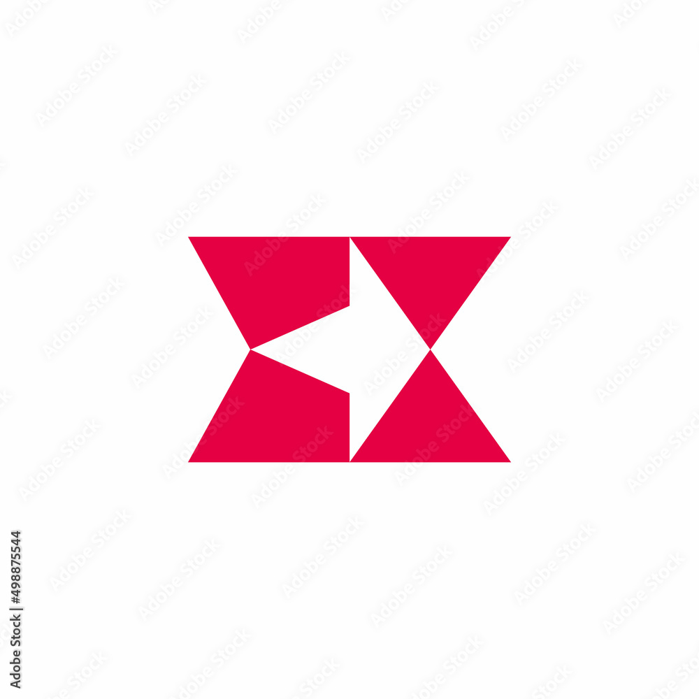 Obraz premium right direction arrow negative space simple geometric logo vector