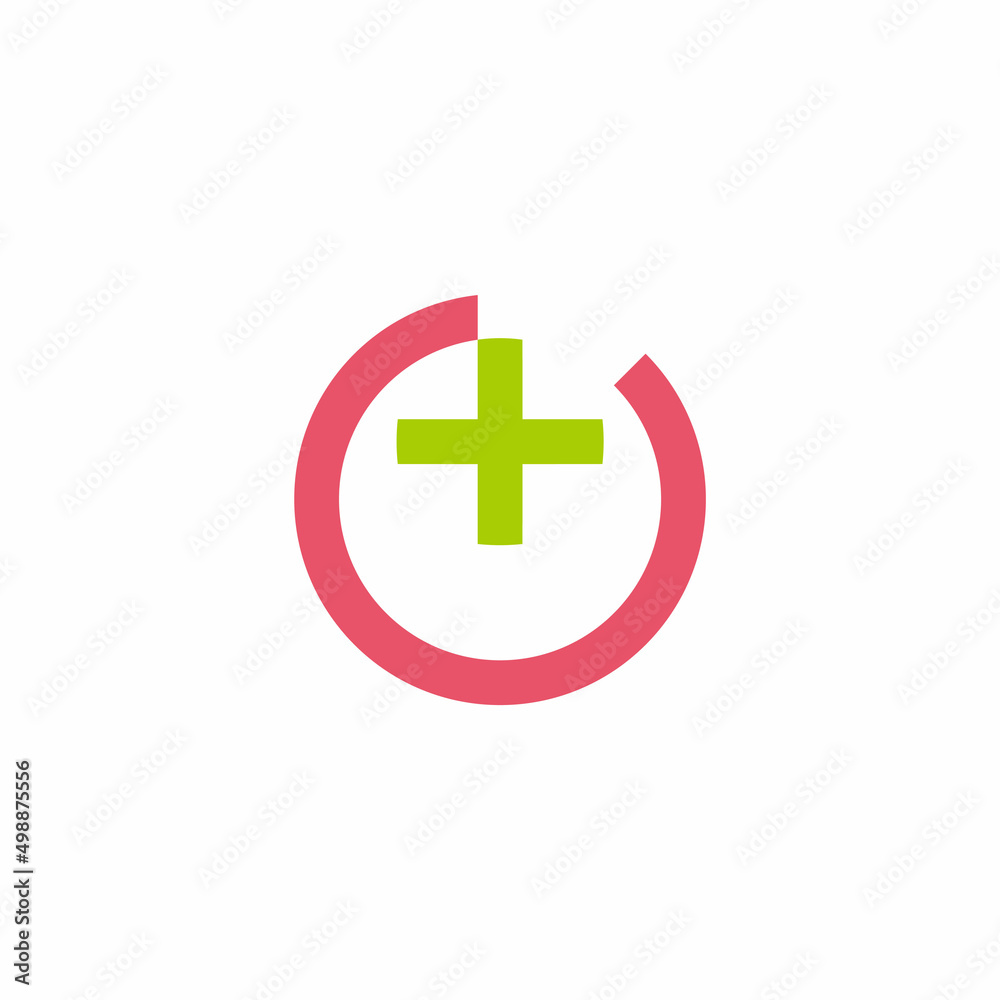 circle plus medical process symbol icon vector circle plus medical process symbol icon vector