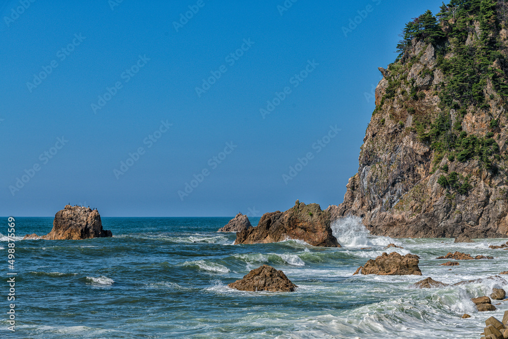 日本百景 笹川流れ 奇岩 日本百景 笹川流れ 奇岩