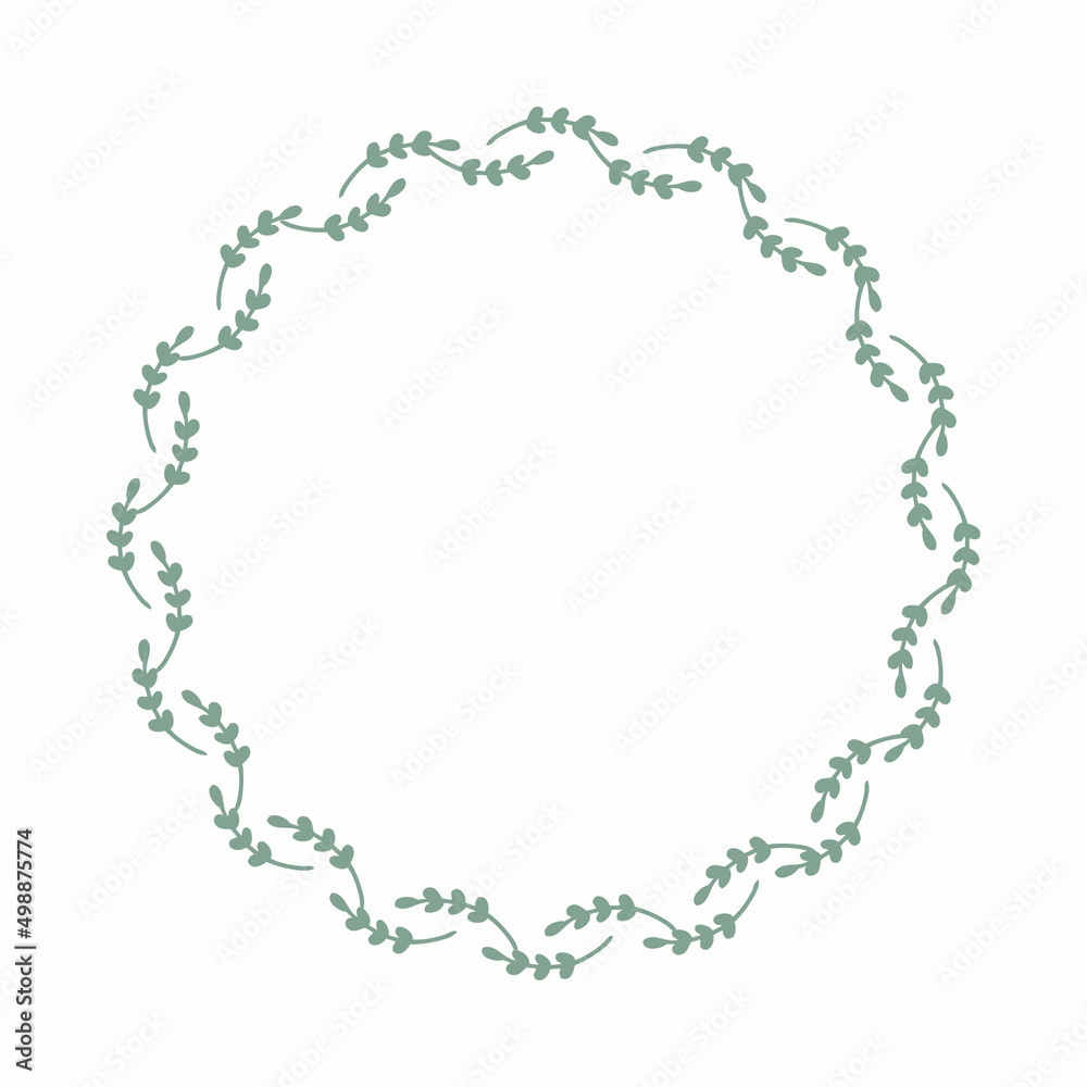 Simple leaves wreath isolated on white background. Perfect for party invitations, greeting cards and print. Floral vector illustration for decor and design. Simple leaves wreath isolated on white background. Perfect for party invitations, greeting cards and print. Floral vector illustration for decor and design.