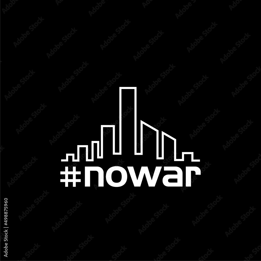No or stop war icon isolated on dark background