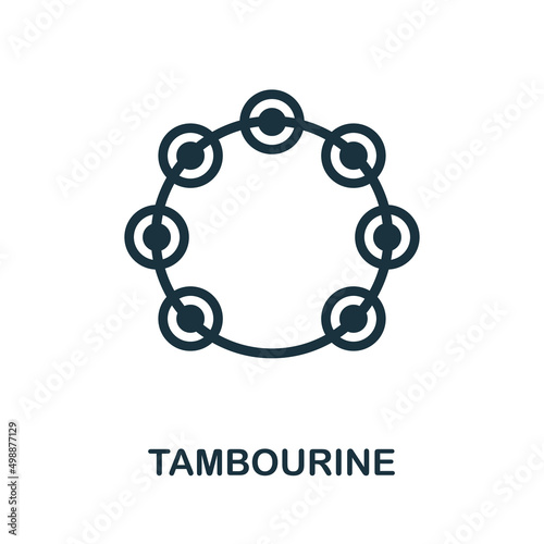 Tambourine icon. Simple element from musical instruments collection. Creative Tambourine icon for web design, templates, infographics and more