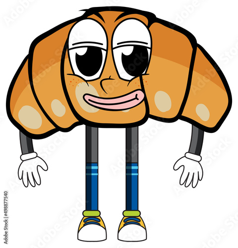 Croissant with arms and legs